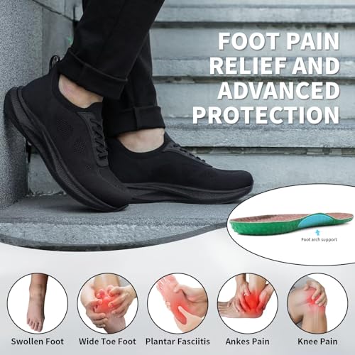 Image of ITAZERO Men's Wide Toe Box Wide Width Hands-Free Slip-On Shoes, Walking Sneakers with Arch Support for Plantar Fasciitis, Diabetic Swollen Feet