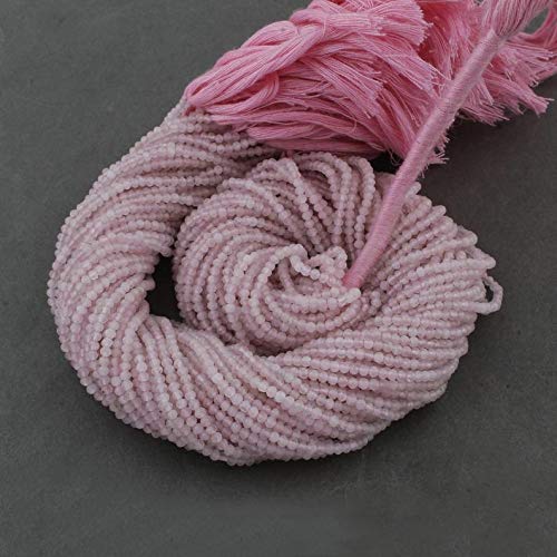 10 żyłek partia naturalny różowy chalcedon Rondell 2-3 mm fasetowane koraliki z kamieni szlachetnych 30 cm