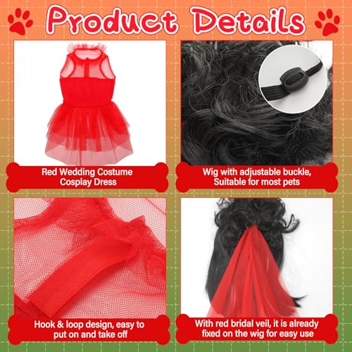 Disfraz de perro boda roja Halloween talla M miniatura 3