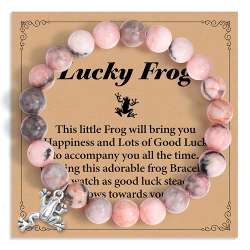 Lucky Frog Bracelets for Women Mom Friends Aunt Grandma,Best 2025 Lucky Healing Stone Bracelets Gifts for Birthday Christmas Morther Day Graduation-90 - Main Image