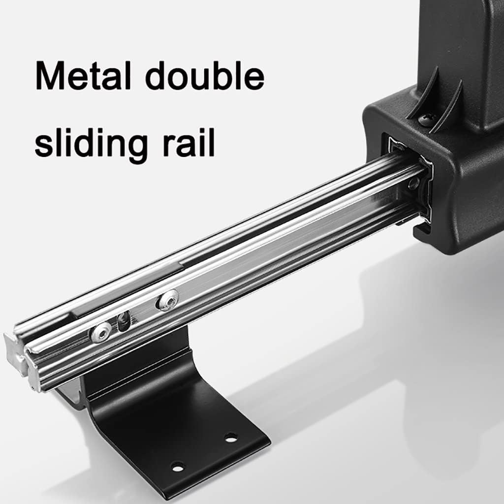 Adjustable Telescopic Closet Rod with Metal Base, Space-Saving Pull-Out Coat Rack for Laundry Room, Black Clothes Hanging Rod (26-61cm/22inch)