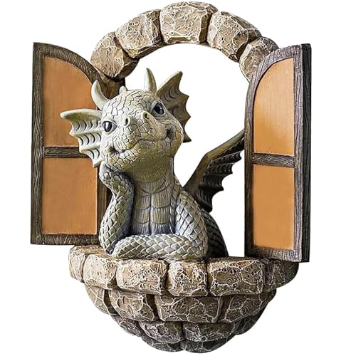YFJSML Gartendrachen Figuren Deko, Drachen Gartenfiguren, Gartendeko für...
