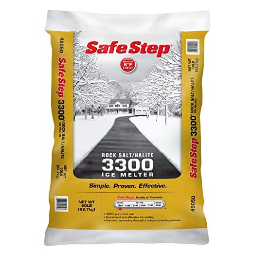 Safe Step Rock Salt Ice Melter Sodium Chloride (Rock Salt) Melts Ice Down To 5 F / -15 C 50 Lbs.
