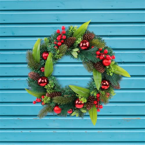Couronne de Noël artificielle pour porte résolvant le manque de douceur - 6