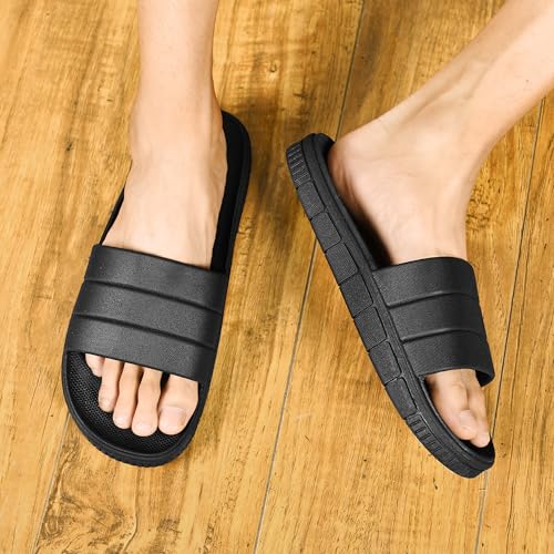 Image of clootess Shower Slide Shoes for Men and Women Home Sandal Bath Slipper Indoor House Pool College Dorm Non-Slip