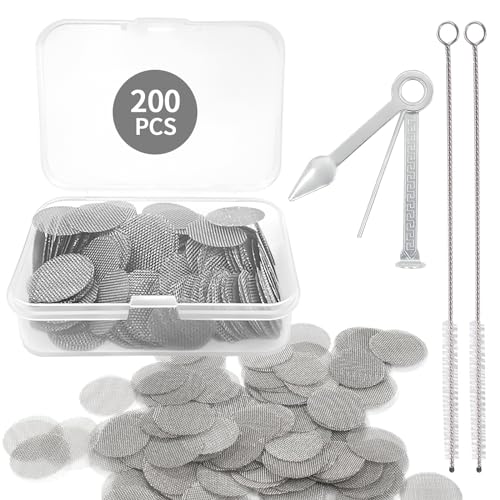 Alethron Bong Sieb, 200 Stück Pfeifensieb 15mm...
