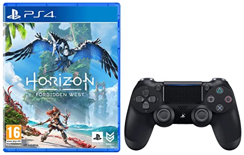 Image of Sony Dualsense Wireless Controller Black & Horizon Forbidden West | Standard Edition | Ps4 Game (Playstation 4)