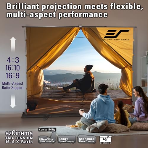 Image of Elite Screens EzCinema Portable Floor-Rising Multi-Aspect Screen, 104 inch