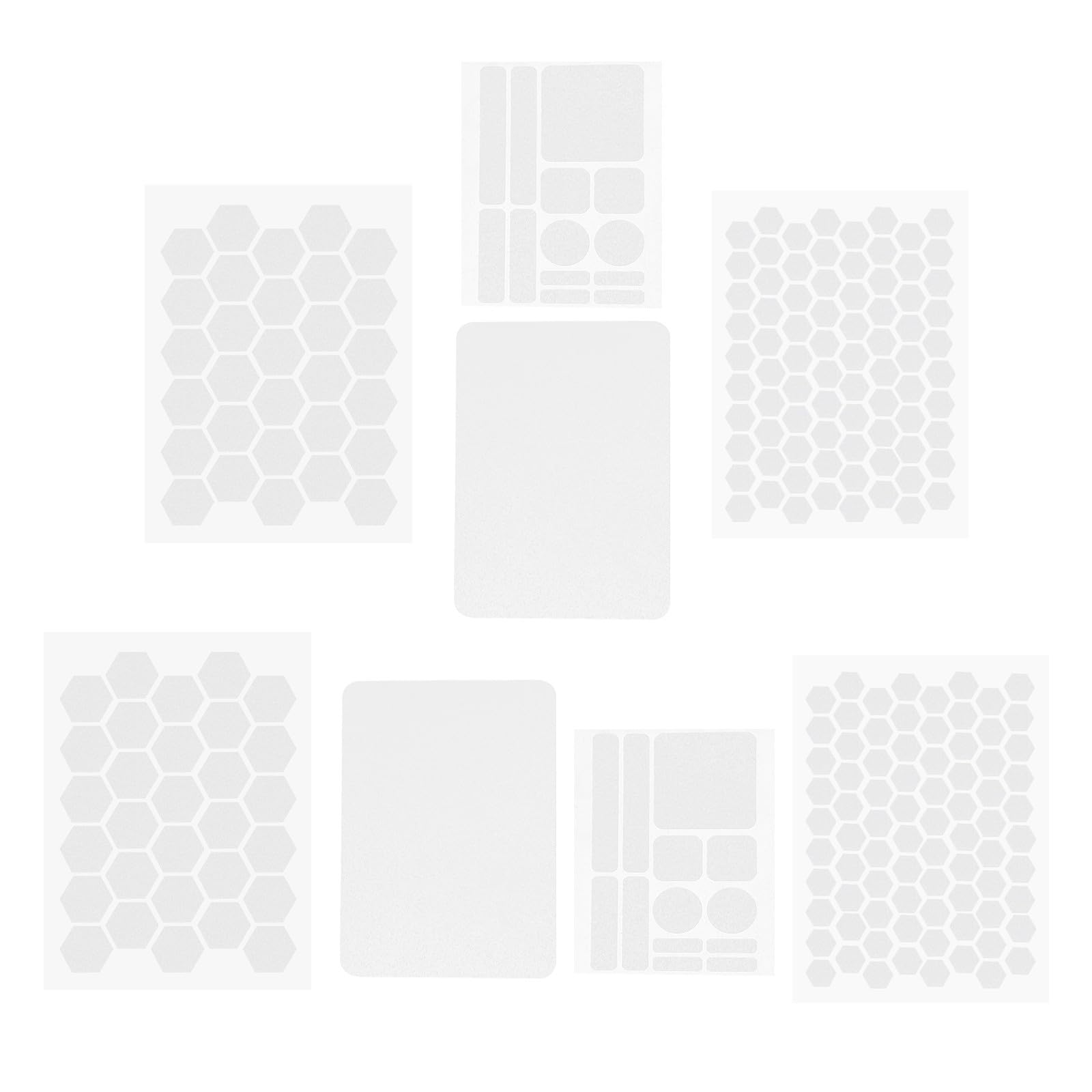 KHBUAB 1set Pre-Cut Hexagon Peva Grip Tape for Controller and Laptop Microtexture Embossing, Enhanced Device Stability and Resists Lifting, for Meetings and Professional Settings, 8sheets