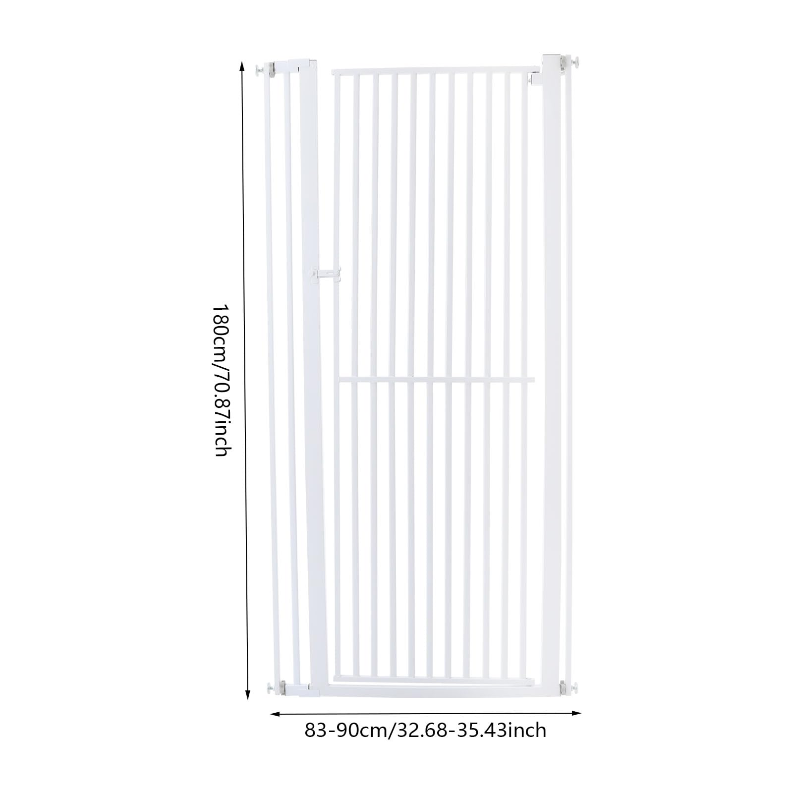 Rejilla protectora para puerta para mascotas, 180 x 90 cm | Rejilla para perros extra alta, ancho ajustable, sin agujeros, apertura con una sola mano, ideal para puertas y escaleras