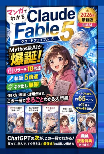マンガでわかる Claude Fable 5（クロードフェイブル５）: Mythos級AIが爆誕！リサーチ10倍速・執筆5倍速・ネタ出し無限 使い方・料金・活用例まで、この一冊でまるごとわかる入門書【副業】【claude】 (マンガでわかるAIシリーズ, Band 1)