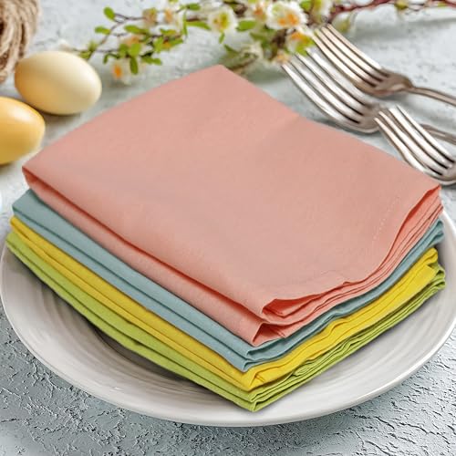 Servilletas de tela reutilizables de algodón puro y suave con bordes deshilachados 5