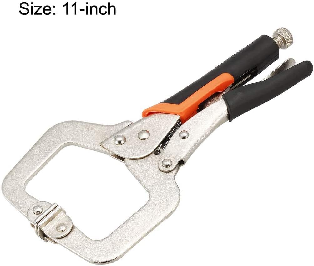XYWHPGV Locking Pliers C-Clamp Non Slip Handle 11 Inch Steel Pliers with Swivel Pads, 2 Pieces(6cad5 8e428 c597a 03b2b 96e46 1da02