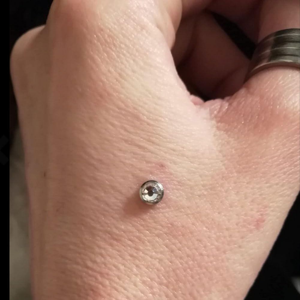 316L Acero Crystal Gem Microdermal Piercing Anchor Reemplazo Tops