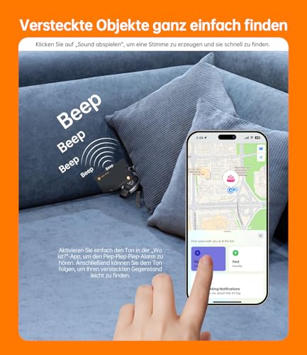 NOVOO Wiederaufladbarer Tracker 2er Pack Air Tag Karte Slim kompatibel mit Apple Find My (nur iOS),Bluetooth SmartTag Item Finder, IP68 wasserdicht,Dünne Geldbörsenfinder für Reisekoffer/Geldbeutel