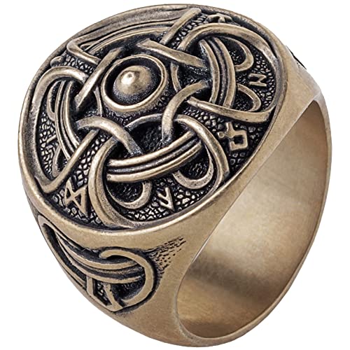 Viking Ring Hail Odin Bronze Norse Ring with Magical