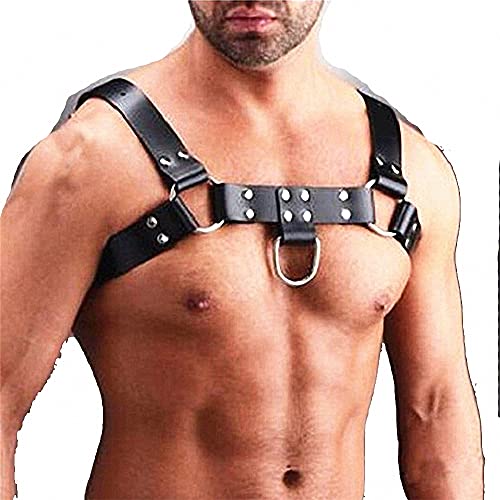 Goobester Men Leather Harness Adjustable Body Chest Harness Belt Strap Punk2