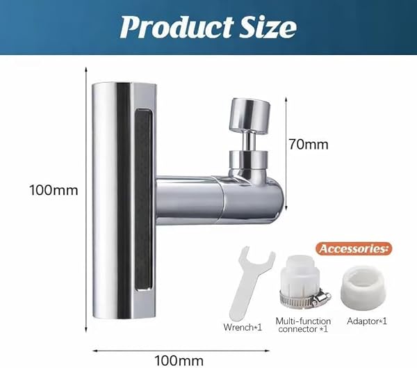 Rubinetto Rotante 4 Modalità BENESSERE In Linea® con attacco girevole a 1080° - Aeratore per rubinetto - Prolunga Spray - Adattatore Rubinetto Bagno - Faucet Extender - Must have gadget - 2