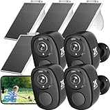 ELECCTV 5G/2.4G WiFi Solar Security Cameras Wireless Outdoor, 2K Solar Cameras for Home Security with AI Motion Detection, Color Night Vision, Siren, 2-Way Audio, Works/Alexa,IP65 Waterproof,4-Cam Kit