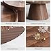 win2win Nesting Coffee Table Set of 2, Mid Century Modern Coffee Table with Wood Grain Veneer, Fluted Round Tea Table and End Table Set, Minimalist Center Tables for Living Room, Office, Walnut