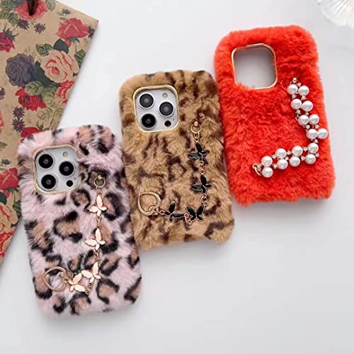 Sött rosa leopardfodral med fjärilar för iPhone 6/7/8 Plus