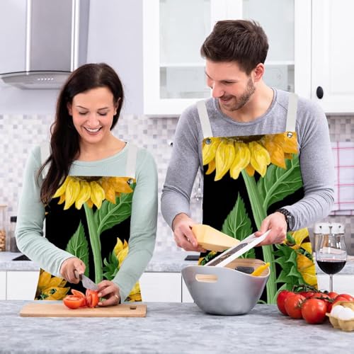 Tablier de cuisine et de serveuse bistrot bar motif fleurs - 6