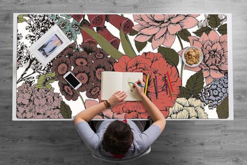 Tapis de bureau antidérapant protection étanche 120x60 cm avec bords arrondis ergonomiques en vinyle