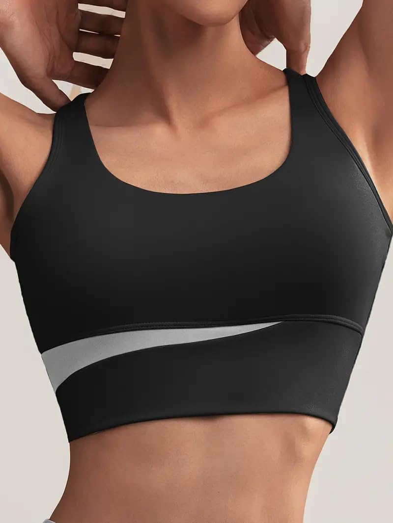 Set di 4 pezzi da donna per yoga, allenamento, con cerniera, giacca a maniche lunghe, leggings da yoga per fitness, reggiseno imbottito sportivo per corsa, fitness, tuta senza cuciture