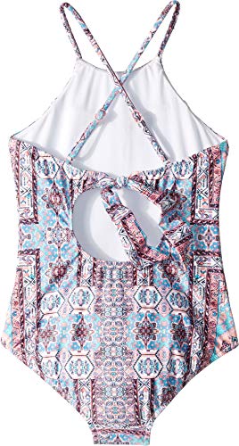 Image of Seafolly Girls' High Neck Tank One Piece Swimsuit with Criss Cross Back