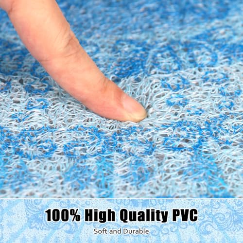 Image of Square Shower Mat Non Slip: 24x24 Inch Shower Floor Mat with Drain Hole in Middle, Super Soft and Comfortable PVC Loofah Massage Bath Mat for Shower, Anti Slip Shower Stall Mat, Quick Drying