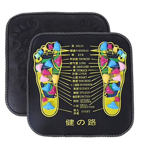 Foot Massage Mat,Acupressure Foot Mats,Reflexology Walk Stone Stone Road Foot Massage Black Stimulates Blood Circulation For Pain Relief #TOP6