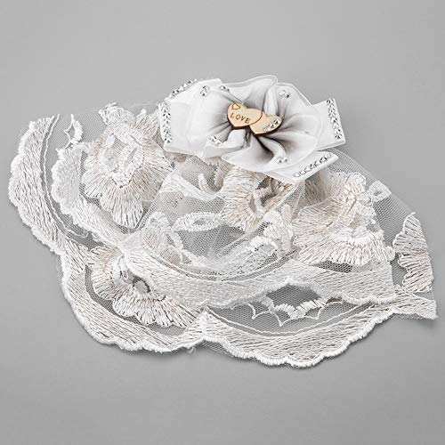 Miniatura 5 de Vestido De Velo De Novia Para Mascotas, Tocado De Flores Para Perros Accesorio De Clip De Velo De Lazo De Diamante Para Gato De Perro Mascota