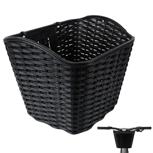 Luxshiny 電動自転車用プラスチック製フロントバスケット 防水耐傷 軽量大容量収納 かごカバー付き 通勤通学サイクリング適用