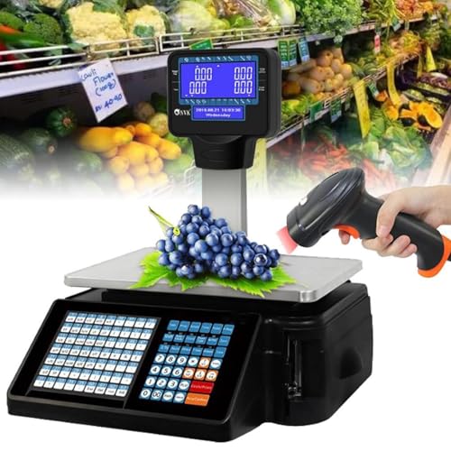 Báscula Digital Comercial con Impresora y Pantalla LCD miniatura 1