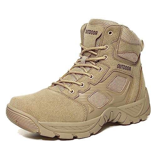 Men's Hiking Boots Lightweight Mid Ankle Trekking Outdoor Non-slip Tactical Combat Boots2