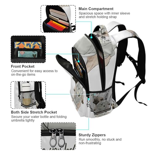 ALAZA Cute French Bulldog Backpacks Travel Laptop Daypack School Book Bag for Men Women Teens Kids 48 5