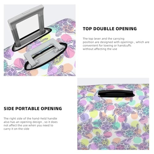 Sea Turtles Print Luggage Cover For Suitcase,Washable Elastic Travel Suitcase Protector With Zipper Closure And Bottom Buckle – Fits 18-32" Luggage-Medium3