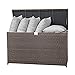 Patiorama Outdoor Wicker Storage Box Patio Aluminum Frame Espresso Brown Wicker Cushion Storage Bin Deck Box, 120 Gallon