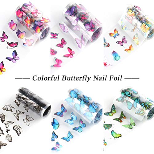 SOLUSTRE 100Pcs Nagelfolie Transferaufkleber Sternenhimmel Nagelkunst Aufkleber Tipps Wraps Folie Schmetterling Schlange Druck Nagelfolie Transferkleber DIY Nagelstudio Dekoration für – Bild 4