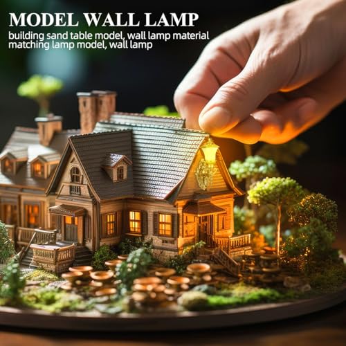 Image of DOITOOL 4Pcs Dollhouse Wall Light Mini Vintage Dollhouse Wall Sconce Lights Decorative Miniature Lamps for DIY Micro Landscape Sand Table Ornaments - Golden