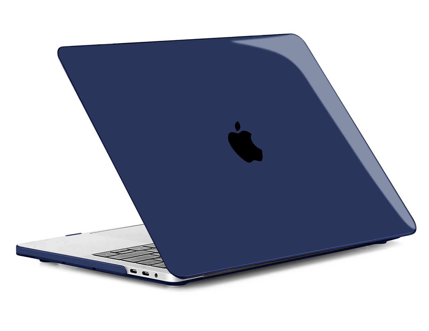 TECOOL Cover compatibile con MacBook Pro 15 Pollici 2019 2018 2017 2016 (A1990 A1707) con Touch Bar, Custodia Rigida Protettiva Sottile in Plastica e Copritastiera UE, Cristallo Blu Navy