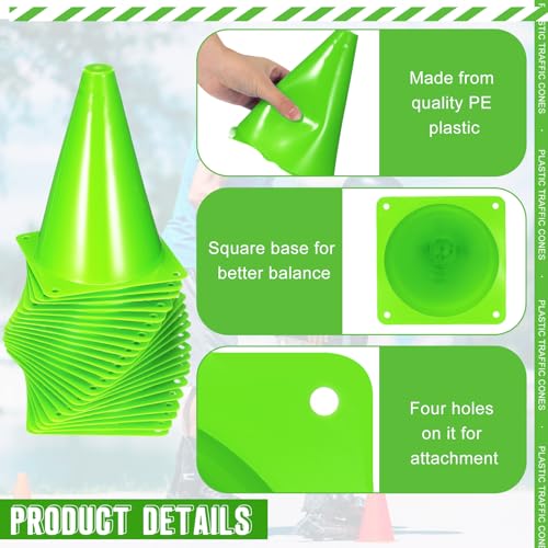 Syhood 30 Pack 7 Inch Plastic Traffic Cones Sports Training Agility Marker Mini Cones for Soccer, Skating, Football, Basketball, Indoor and Outdoor Games Sports Practice Equipment - Image 4