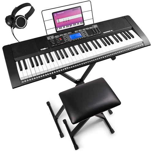 MAX Rhapsody61 - Teclado Piano, piano eléctrico de 61 teclas, con...