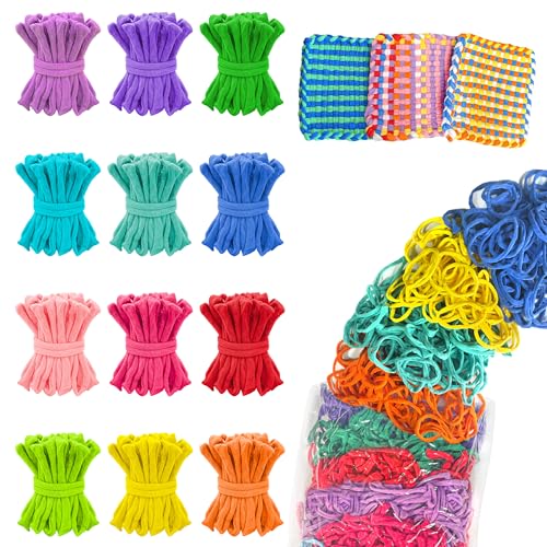 LINAYE 1000 PCS Loom Refill Loops, 12 Color Weaving Loom Refill L...