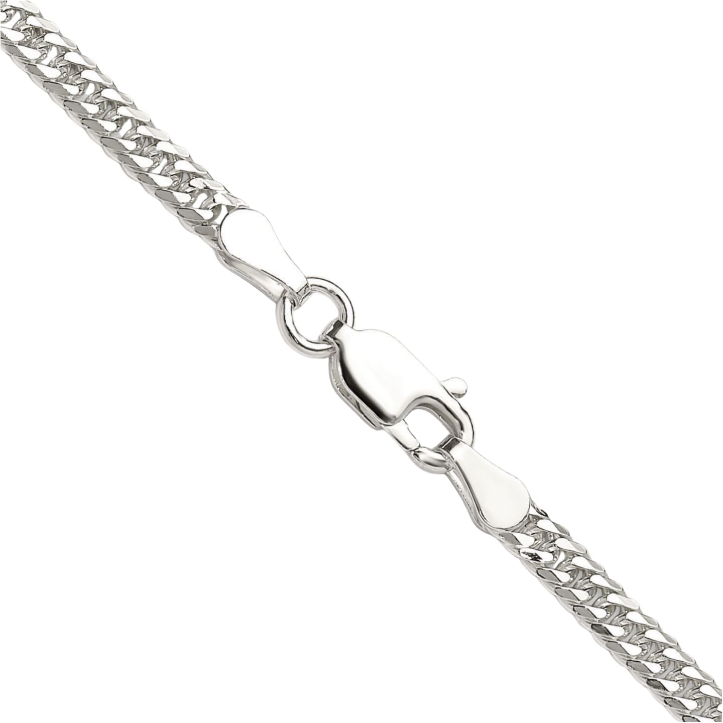 IceCarats 925 Sterling Silver Flat 3mm Franco Chain Link Bracelet Diamond Cut