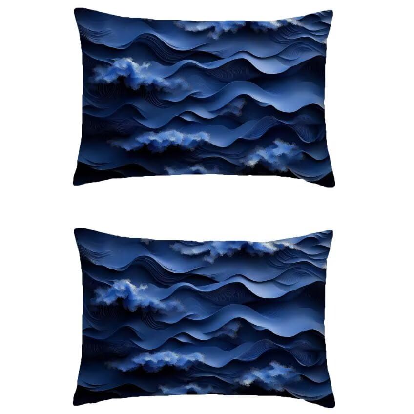 Housse de coussin extérieur 50x90 en lin pour terrasse en automne
