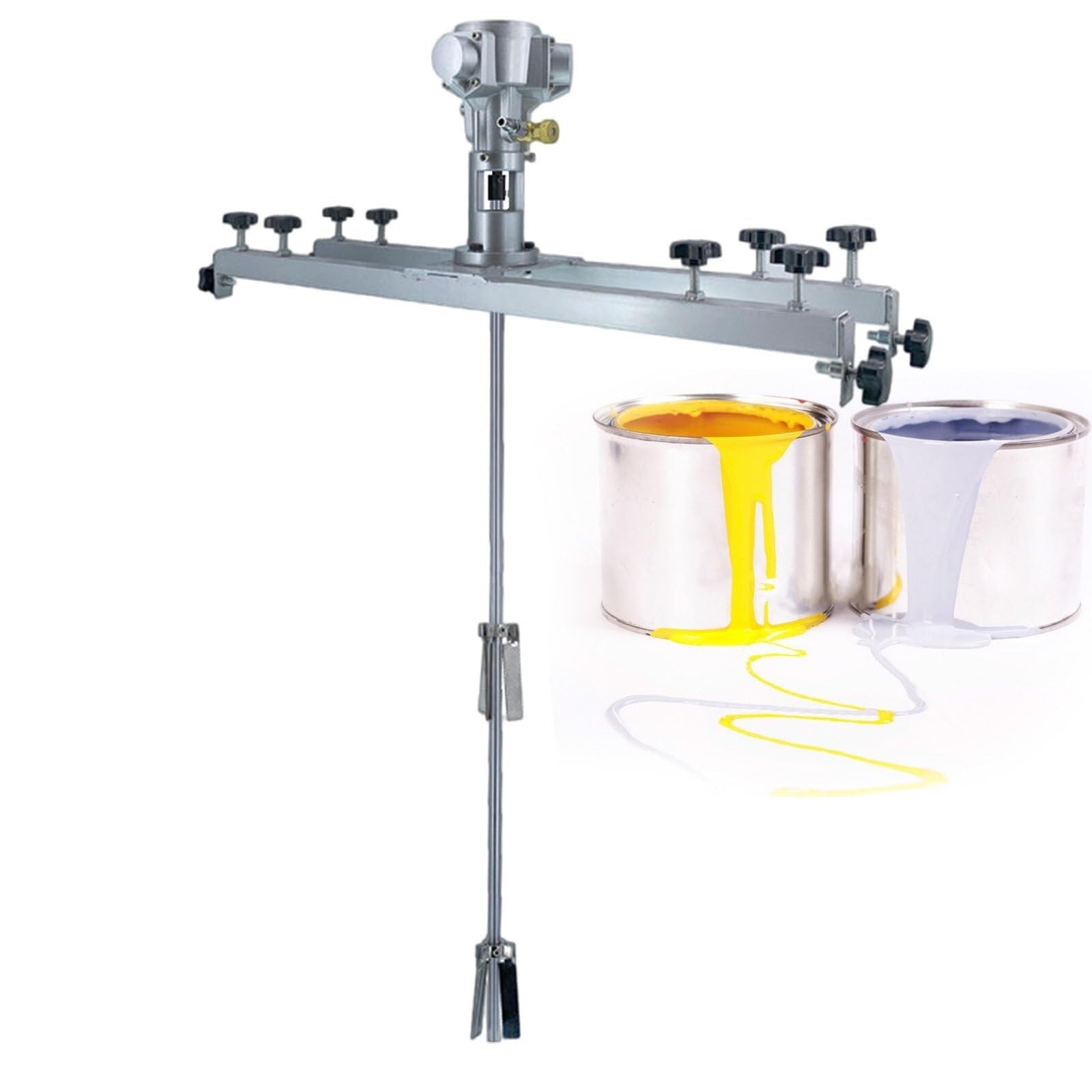 Mezclador de pintura con agitador de aire, soporte for colgar agitador de disolvente de tinta, mezclador de aire de barril de tanque, hélice plegable, motor de aire de 250 galones, presión de aire de