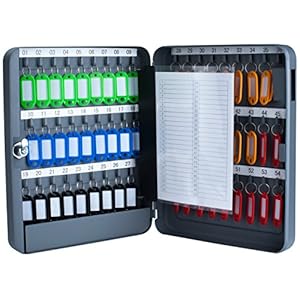 Pavo – Schlüssel-Kasten/Schrank, 54 Haken mit seitlichem Schlüsseleinwurf, dunkelgrau , 8027040