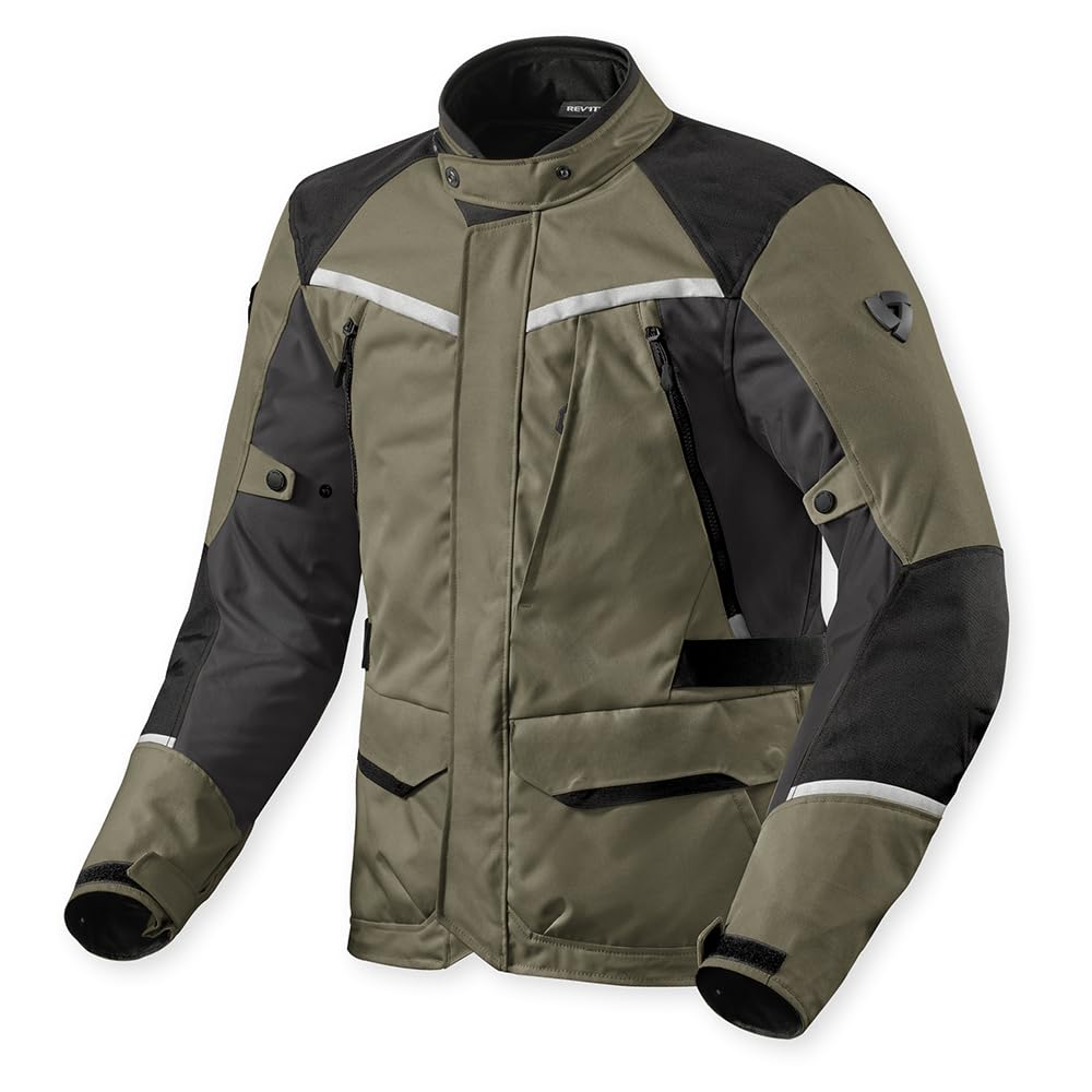 REV'IT! Revit Voltiac 3 H2O Giacca tessile moto, verde/grigio, S