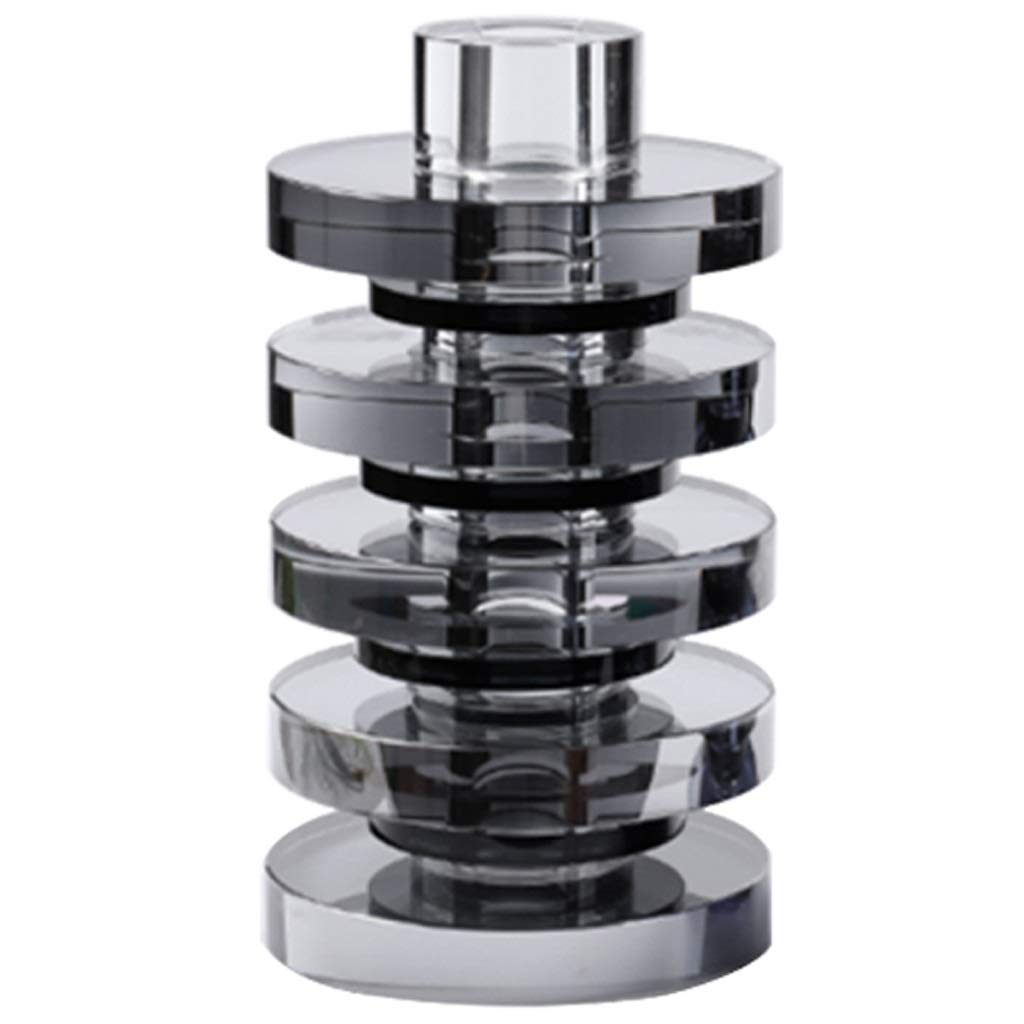 Vase salon smoky grey clair 15x15x28cm pour mobilier de bureau moderne